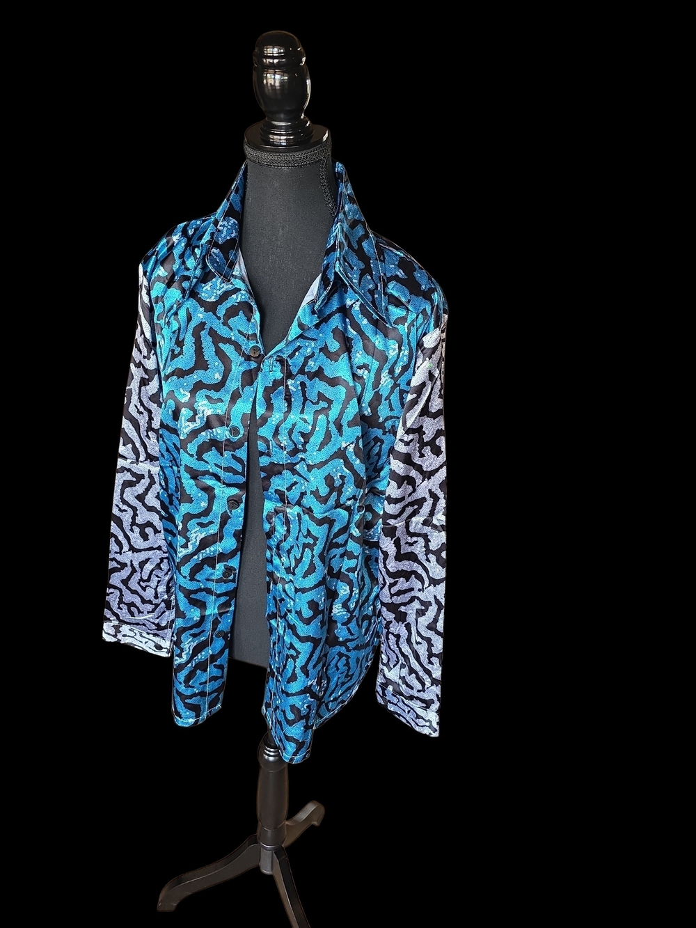 Super Fun Shiny Animal Print Button Down
